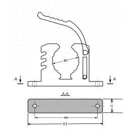 Крепление лопаты (33-40 мм) под 2 болта, поперечное