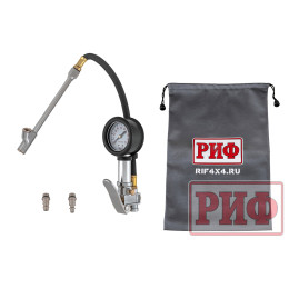 Пистолет для подкачки колес с манометром РИФ от 0 до 10 атм. (грузовой)