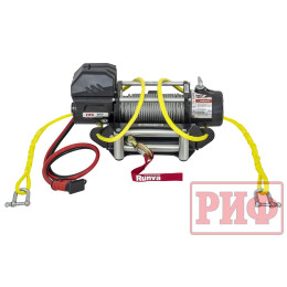 Лебёдка переносная РИФ 9000U c квадратом для фаркопа, стальной трос (облегченная)