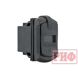 Розетка USB Type PD, QC 3.0 с вольтметром, синяя подсветка