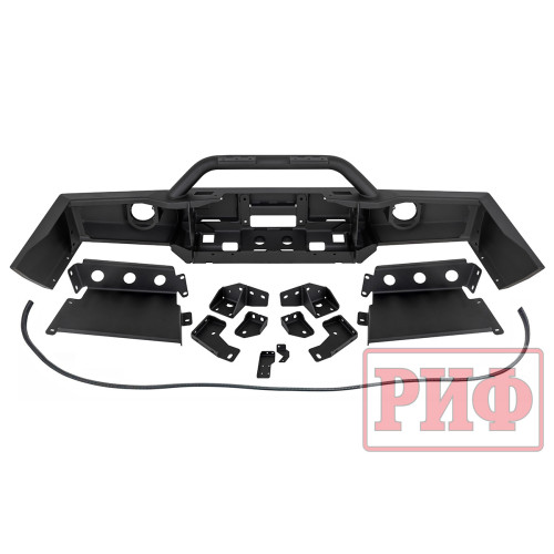 Бампер РИФ силовой передний JAC T6, SOLLERS ST6 под штатные фары, с центральной защитной дугой, стандарт