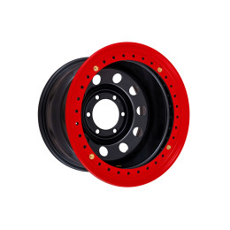 Диск усиленный стальной черный 6x139,7 10xR16 d110 ET-44 с бедлоком (красный)