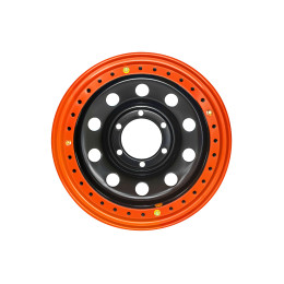Диск усиленный стальной черный 6x139,7 8xR16 d110 ET-19 с бедлоком (оранжевый)