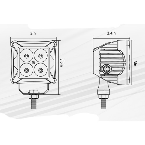 Светодиодные фары рабочего света AURORA 76x76 мм 40W LED