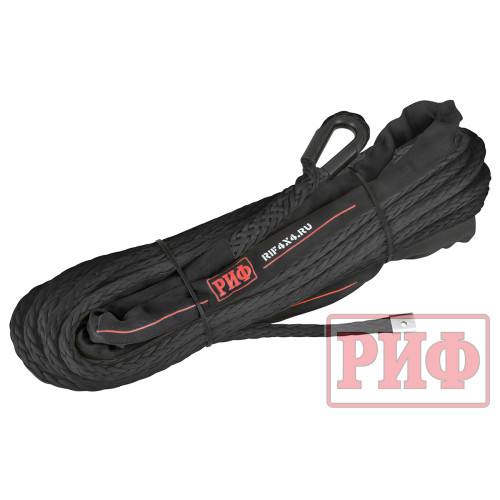 Трос для лебёдки синтетический РИФ 10 мм/26 м, черный