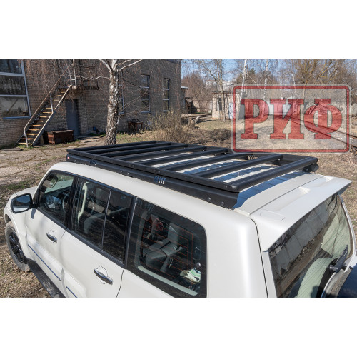 Багажник экспедиционный (платформа) алюминиевый РИФ 1150x2080 мм для Mitsubishi Pajero IV (с крепежом)