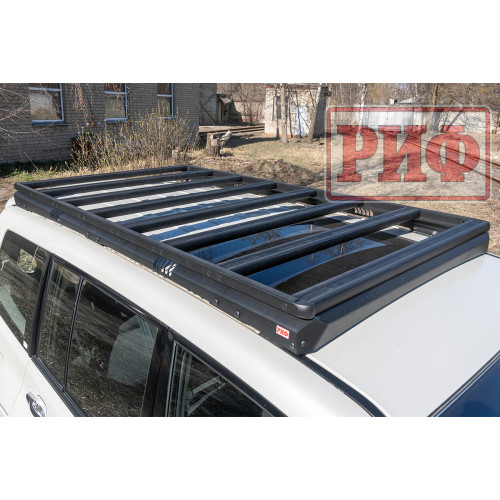 Багажник экспедиционный (платформа) алюминиевый РИФ 1150x2080 мм для Mitsubishi Pajero IV (с крепежом)