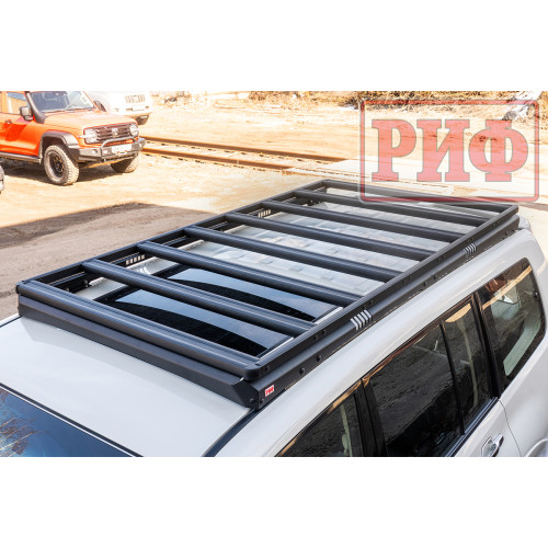 Багажник экспедиционный (платформа) алюминиевый РИФ 1150x2080 мм для Mitsubishi Pajero IV (с крепежом)