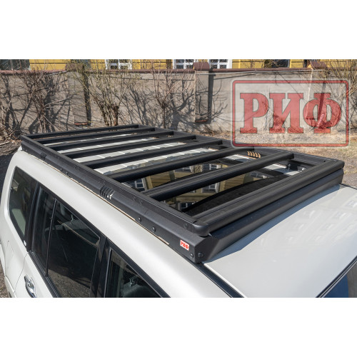 Багажник экспедиционный (платформа) алюминиевый РИФ 1150x2080 мм для Mitsubishi Pajero IV (с крепежом)