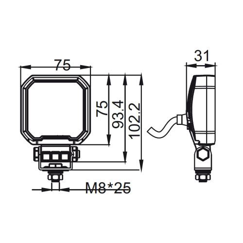 Фара водительского света РИФ 25W LED