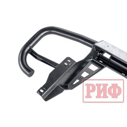 Бампер задний силовой/защита штатного бампера РИФ Toyota Land Cruiser Prado 120 c квадратом под фаркоп