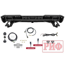 Бампер РИФ силовой задний JAC T8, SOLLERS ST8 с квадратом под фаркоп и фонарями