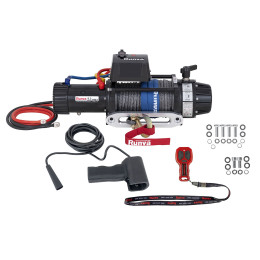 Лебёдка электрическая 12V Runva 9500 lbs 4350 кг высокоскоростная, влагозащищенная, синтетический трос