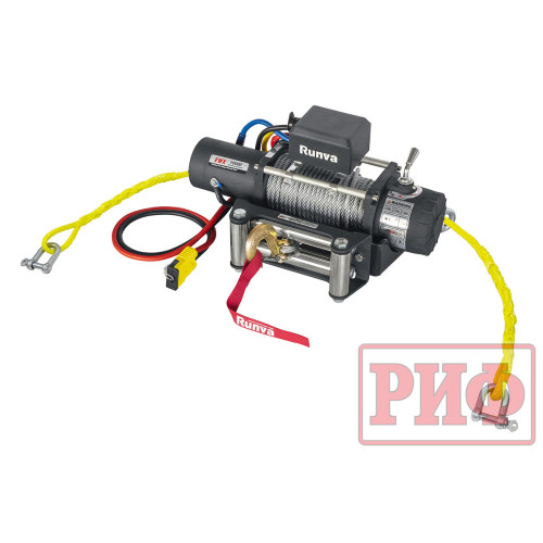 Лебёдка переносная РИФ 10000S c облегчённой площадкой и проводами (стальной трос)