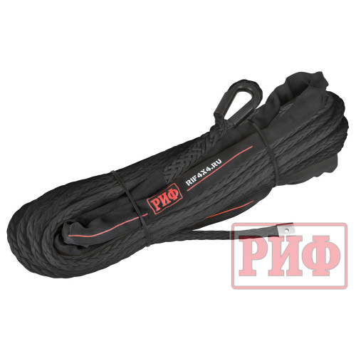 Трос для лебёдки синтетический РИФ 12 мм/26 м, черный