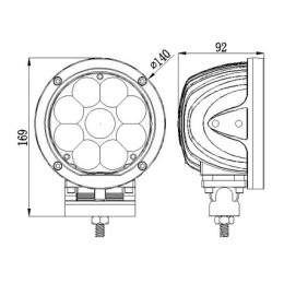 Светодиодная фара дальнего света РИФ 140 мм 45W LED