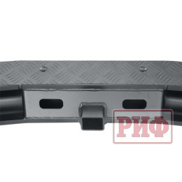 Бампер РИФ задний силовой/защита штатного бампера Mitsubishi Pajero Sport 2015-2020 c квадратом под фаркоп