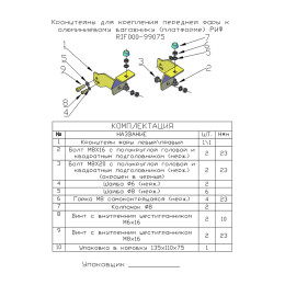 Кронштейны для переднего крепления фары к алюминиевому багажнику (платформе) РИФ