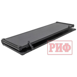 Крышка кузова РИФ для Mitsubishi L200 2024+, трёхсекционная 1545x1600/1550 мм, алюминиевая, черная 1545x1600/1550 мм