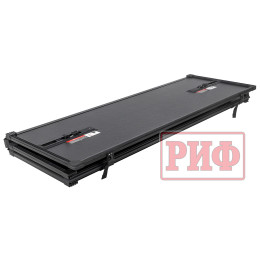Крышка кузова РИФ для Mitsubishi L200 2024+, трёхсекционная 1545x1600/1550 мм, алюминиевая, черная 1545x1600/1550 мм