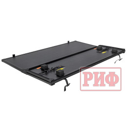 Крышка кузова РИФ для Mitsubishi L200 2024+, трёхсекционная 1545x1600/1550 мм, алюминиевая, черная 1545x1600/1550 мм