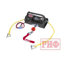 Лебёдка переносная РИФ 2500ASR c малой площадкой и проводами (в сборе) синтетический трос