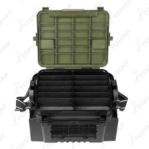 Ящик форелевый NISUS 30x21.5x25 см, черный с зеленым