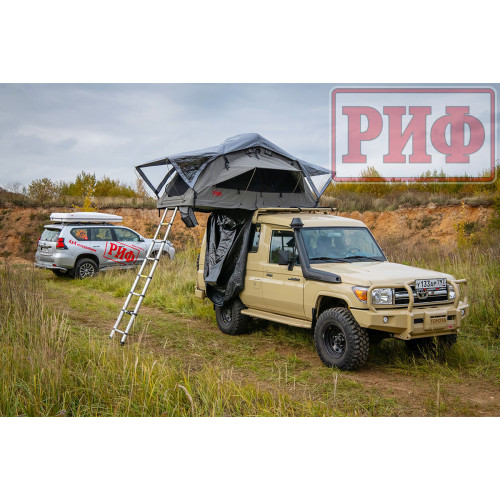 Палатка на крышу автомобиля РИФ Soft RT01-140, тент серый, 400 гр., 140х120х30 см,