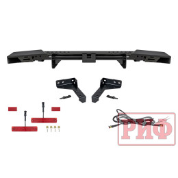 Бампер РИФ силовой задний УАЗ Буханка с фонарями, возможностью установки фаркопа, стандарт