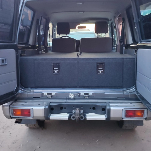 Органайзер в багажник для Toyota Land Cruiser 76 (2 выдвижных ящика+спальник)