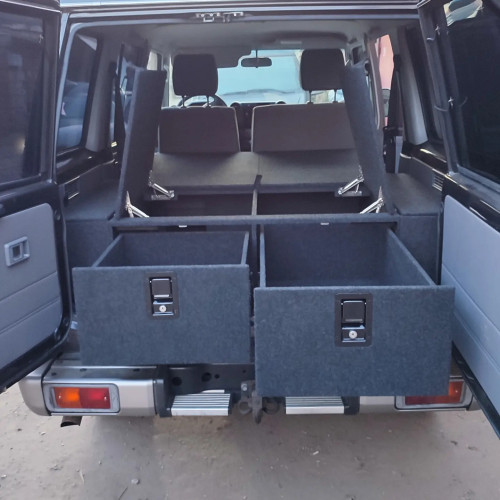 Органайзер в багажник для Toyota Land Cruiser 76 (2 выдвижных ящика+спальник)