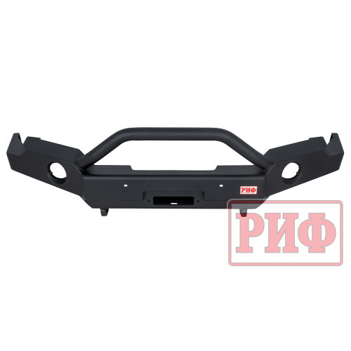 Бампер РИФ силовой передний для ГАЗ Соболь NN под штатные фары, с центральной защитной дугой, стандарт