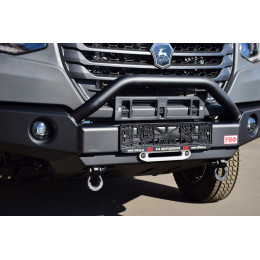 Бампер РИФ силовой передний для ГАЗ Соболь NN под штатные фары, с центральной защитной дугой, стандарт