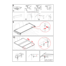 Крышка кузова Dodge Ram 2009 с рембоксами, трёхсекционная, алюминиевая, черная (5,8 ft)