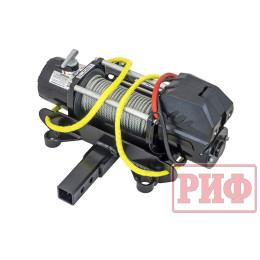 Лебёдка переносная РИФ 9000U c квадратом для фаркопа, стальной трос (облегченная)