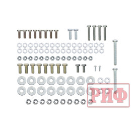Бампер РИФ силовой передний Mitsubishi Pajero Sport 2015-2020 с доп. фарами (арт. B0205), защитной дугой, защитой бачка омывателя