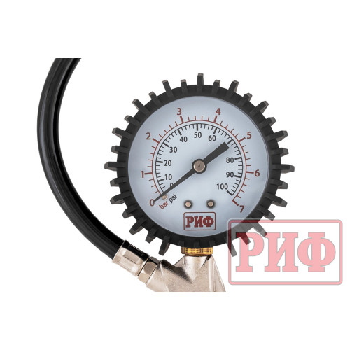 Пистолет для подкачки колес с манометром РИФ от 0 до 7 атм.