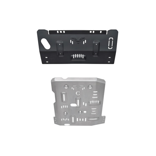 Защита Falcon радиатора, картера, РК, КПП для Toyota Land Cruiser 70 (дизель 2.8T/4.0L/4.5T (2016-2023), со штатной лебедкой), алюм. 8 мм