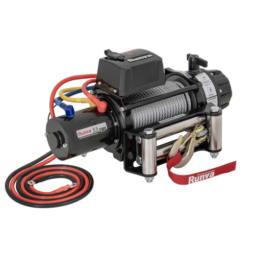 Лебёдка автомобильная электрическая 12V Runva 9500 lbs 4350 кг влагозащищенная, стальной трос