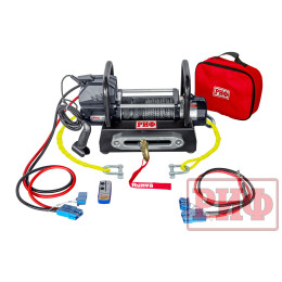 Лебёдка переносная РИФ 9000USR c площадкой и проводами (синтетический трос)