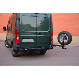 Бампер РИФ силовой задний для ГАЗ Соболь NN с фонарями, калиткой, возможностью установки фаркопа, стандарт