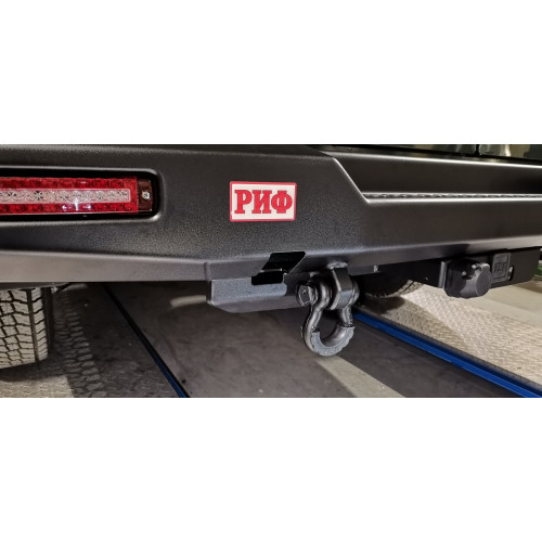 Бампер РИФ силовой задний для ГАЗ Соболь NN с фонарями, калиткой, возможностью установки фаркопа, стандарт