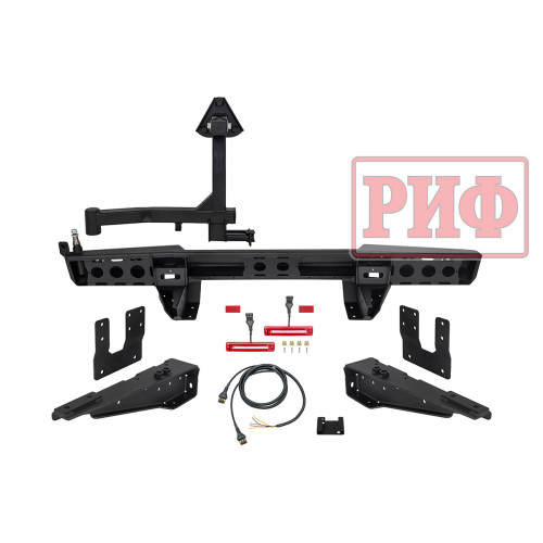 Бампер РИФ силовой задний для ГАЗ Соболь NN с фонарями, калиткой, возможностью установки фаркопа, стандарт