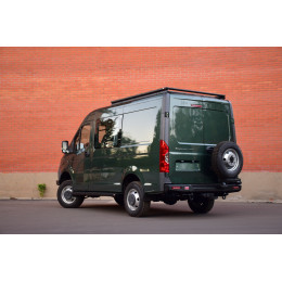 Бампер РИФ силовой задний для ГАЗ Соболь NN с фонарями, калиткой, возможностью установки фаркопа, стандарт