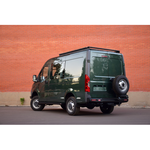 Бампер РИФ силовой задний для ГАЗ Соболь NN с фонарями, калиткой, возможностью установки фаркопа, стандарт