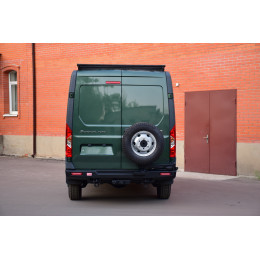 Бампер РИФ силовой задний для ГАЗ Соболь NN с фонарями, калиткой, возможностью установки фаркопа, стандарт