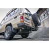 Бампер РИФ силовой задний Toyota Land Cruiser 78 2007+ с квадратом под фаркоп, калиткой и фонарями