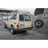 Бампер РИФ силовой задний Toyota Land Cruiser 78 2007+ с квадратом под фаркоп, калиткой и фонарями