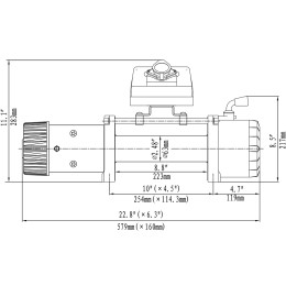 Лебёдка автомобильная электрическая 12V Runva 12000 lbs 5443 кг (синтетический трос)