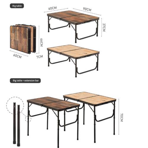 Стол туристический Naturehike алюминиевый, 90х60х37 см, складной, коричневый